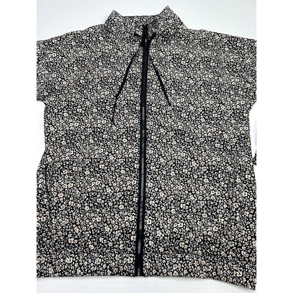 Summersalt The On-The-Go Zip-Up Jacket Women's Small Black White Floral Print - Picture 3 of 16